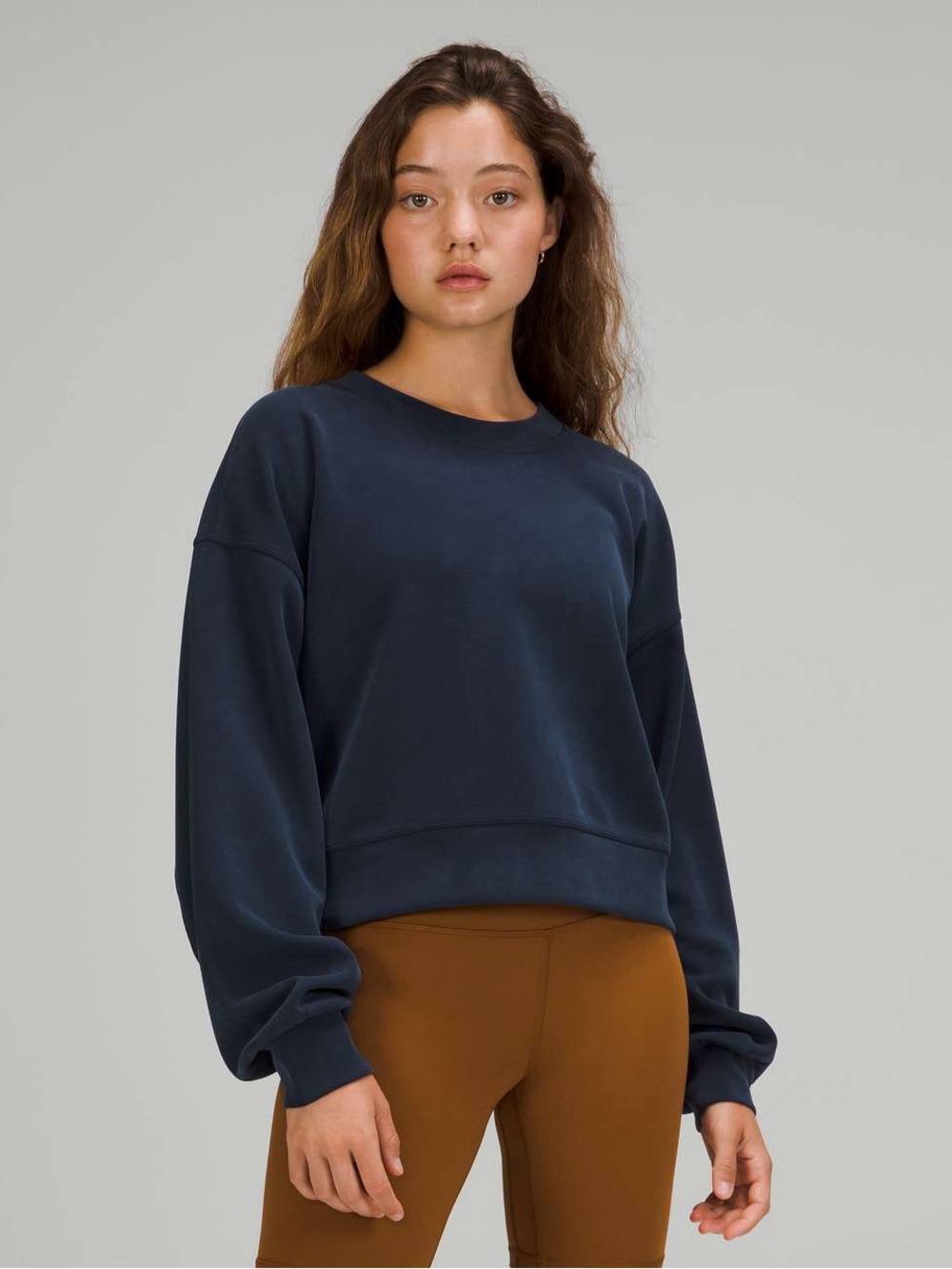 Lululemon Perfectly Oversized Cropped Crew Softstreme Sweatshirt Navy M